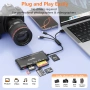 Нов проверен професионален 7 в 3 Карт Райдър USB C USB 3.0 Lightning за 5 карти едновременно, снимка 3