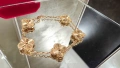 Van Cleef & Arpels VCA 5 Motifs Rose Gold Clear Vintage Alhambra Дамска Гривна, снимка 1