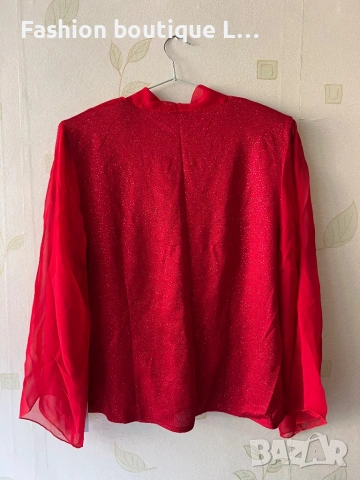 Нова с етикета червена блуза с блестящи камъчета ❤️ Налични размери M , L , XL ❤️, снимка 7 - Блузи с дълъг ръкав и пуловери - 54621799