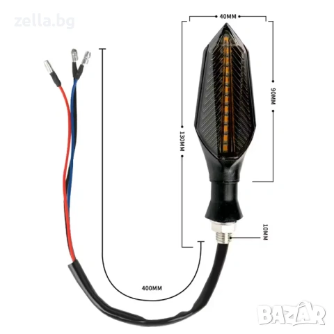 Комплект 2 броя динамични LED мигачи за електрическа тротинетка и скутер 36V-72V, IP67 10347, снимка 12 - Части за велосипеди - 54672451