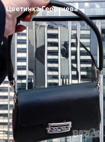 Малка дамска кожена чанта с тик-так закопчаване, снимка 4 - Чанти - 54007999