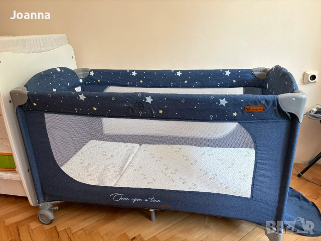Бебешка кошара Cangaroo - Once upon a time + подарък сгъваем матрак CHIPOLINO 60/120/6 LUX АЛОЕ ВЕРА, снимка 3 - Кошарки - 54675448