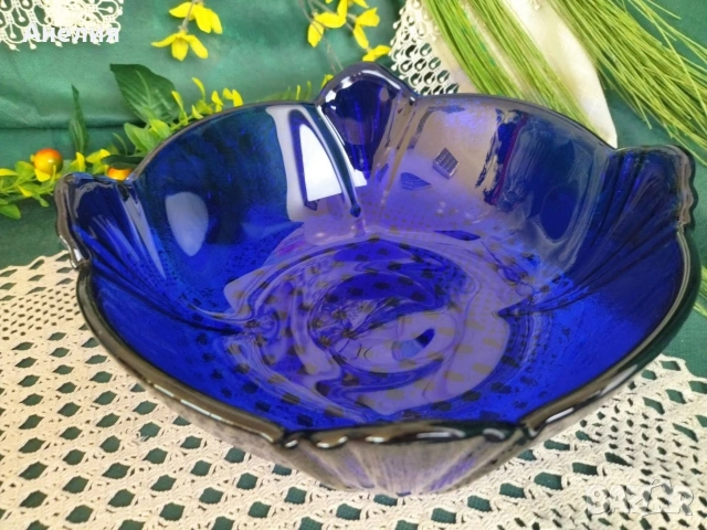 Купа масивна кобалт- красота , снимка 3 - Чинии - 54152420