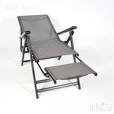 Сгъваем шезлонг с поставка за крака, снимка 3 - Други стоки за дома - 54172630