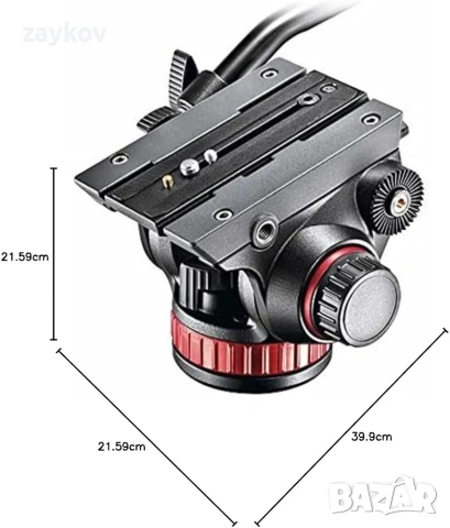 Manfrotto MVH502AH видео глава с плоска основа и фиксиран лост, видео глава за компактни видеокамери, снимка 4 - Друга електроника - 54057030