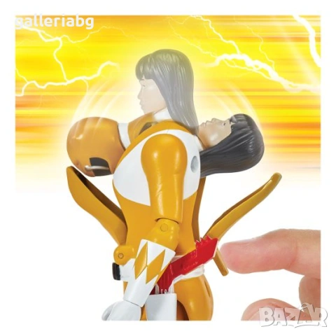 Трансформираща се екшън фигура Power Rangers Yellow Ranger с аксесоари – Auto-Morphin Trini, снимка 5 - Фигурки - 54944353