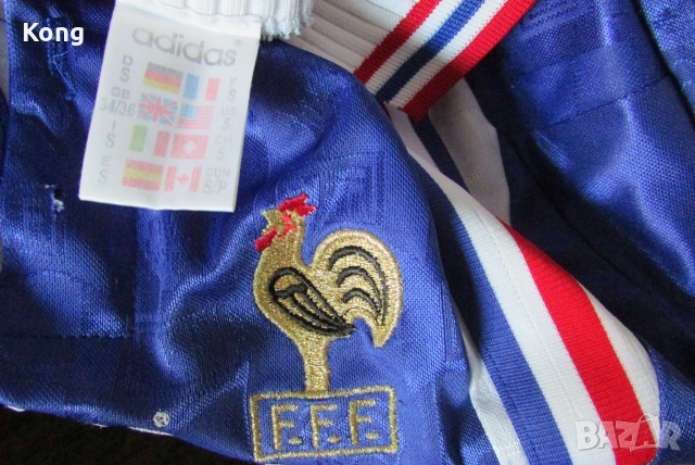 винтидж фланелка FRANCE Euro 1996 Adidas Zidane  футболна тениска Левски Южна Африка Адидас Франция, снимка 4 - Футбол - 55079321