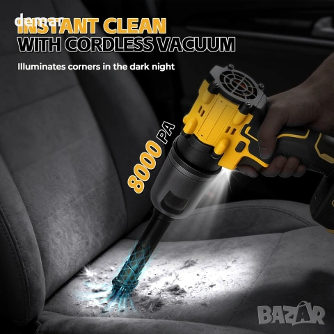Безжичен вентилатор за издухване и прахосмукачка 2 в 1 за DeWalt 18V/20V, без батерия, снимка 8 - Прахосмукачки - 55219692