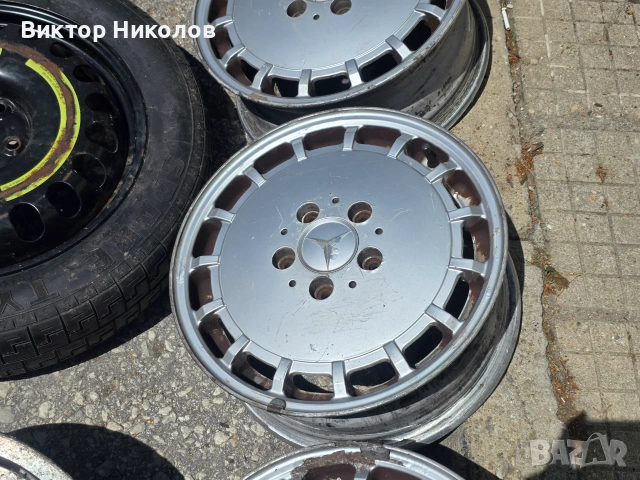 Лети джанти за Mercedes 15" 5x112 (W201 / W124) - 6Jx15 ET49 и Резервна гума патерица за 155/70/R17 , снимка 6 - Гуми и джанти - 55089729
