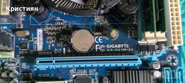 Дънна платка Gigabyte GA-H61M-S1 + Процесор Intel i5-2400 3.10GHz + 16GB DDR3 RAM, снимка 8 - Дънни платки - 54902023