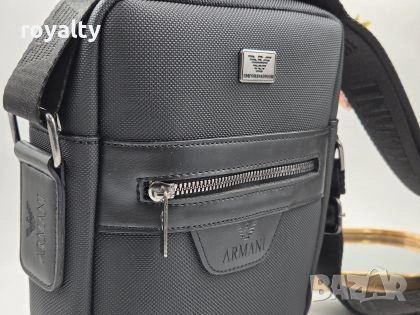 Emporio Armani Нова Луксозна Кожена Черна Мъжка Чанта Армани, снимка 4 - Чанти - 54368458