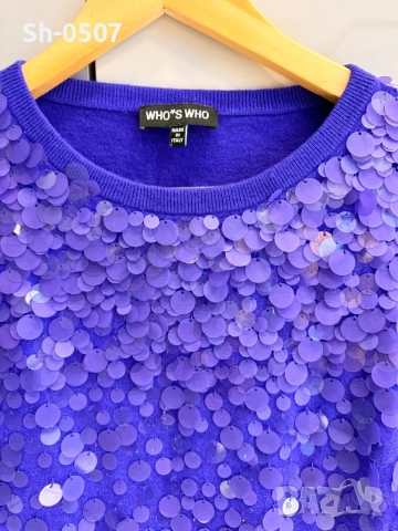 Пролетна блуза с пайети , снимка 4 - Тениски - 54368226