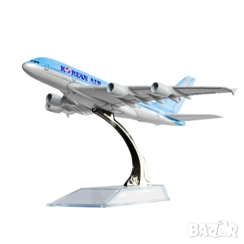 Еърбъс 380 самолет модел макет Korean Air метален A320 Южна Корея Азиатски пътнически класни превози, снимка 2 - Коли, камиони, мотори, писти - 54750314