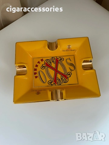 OpusX Society пепелник за пури – керамичен, 4 места, бял/жълт, снимка 5 - Табакери - 51536624