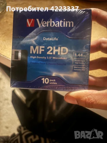 Verbatim 3,5" MF2HD 1,44MB дискети, комплект от 10 броя, черни