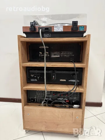 🔊Топ ретро аудио сет AKAI Усилвател AM-2450, Тунер AT-2450L, Дек GXC-209D, Грамофон AP-100C + шкаф, снимка 6 - Декове - 55390530