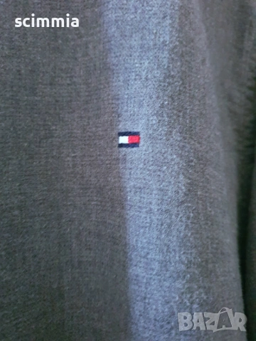 Tommy Hilfiger риза XL Regular Fit 100% памук сива, плътна материя, снимка 4 - Ризи - 54682734