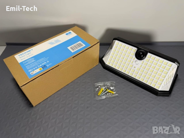2 соларни LED лампи TECKNET – 546 LED + подарък 495 LED, датчик, IP66, снимка 12 - Лед осветление - 54592408