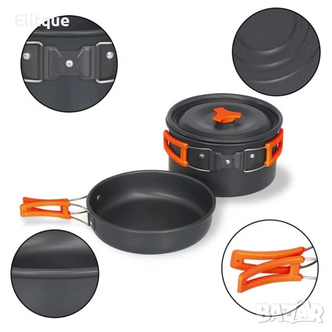 Къмпинг комплект за готвене XXL от 15 части – Пълен сет от анодиран алуминий, снимка 10 - Други стоки за дома - 54189372