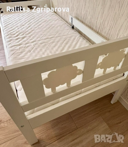 Детско легло IKEA KRITTER 70x160 см с матрак UNDERLIG, снимка 4 - Мебели за детската стая - 54929684