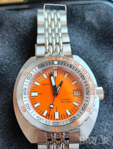 ЧИСТО НОВ Seestern Vintage SUB 300T Automatic, Doxa Sub homage, бартер, снимка 2 - Мъжки - 55557932