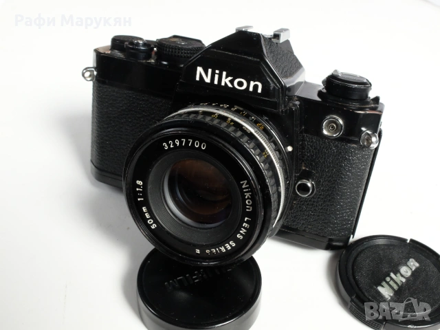 Съвършенният и сигурният SLR "NIKON-FE"- черен, тестван без проблеми, снимка 2 - Фотоапарати - 54111695