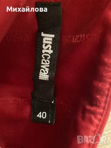 Нов червен панталон на Just Cavalli, размер S, снимка 7 - Панталони - 55655332