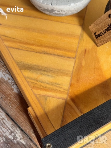 🌿 Ръчно изработен дървен поднос с геометричен дизайн и черни дръжки, снимка 11 - Прибори за хранене, готвене и сервиране - 54212781