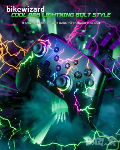 VOYEE Безжичен RGB програмируем контролер НОВ, снимка 5 - Джойстици и геймпадове - 55590675
