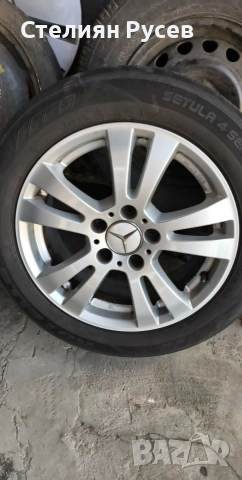 4 бр алуминиеви джанти за mercedes C class  5 x 112 / 16 цола -цена 210 евро  16 цола демонтирани от, снимка 5 - Гуми и джанти - 55051055