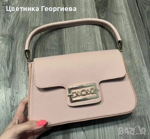 Малка дамска кожена чанта с тик-так закопчаване, снимка 5 - Чанти - 54007999