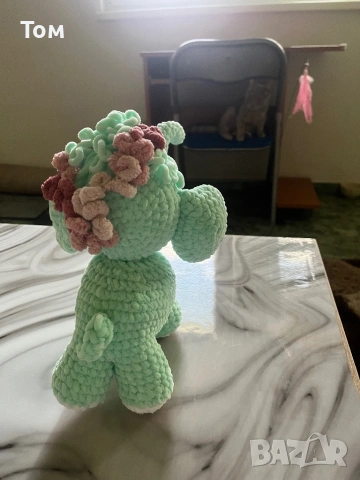 Ръчно плетена играчка слон, снимка 3 - Плюшени играчки - 53987270
