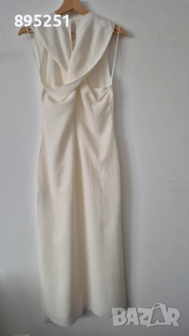 Нова Бяла Рокля със средна дължина с кръстосване на гърба размер XS, снимка 6 - Рокли - 53997955