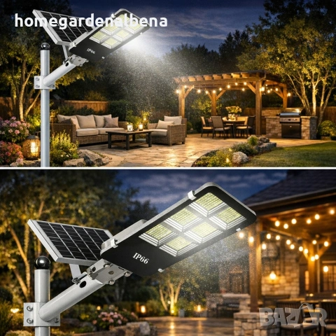Соларна улична лампа JORTAN 2400W — напълно автономна, без ток, без кабели!