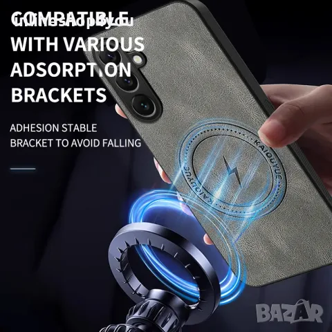Стилен MagSafe Кейс за Samsung Galaxy S25 - Кафяв - Със защита на камерите, снимка 2 - Калъфи, кейсове - 55673874