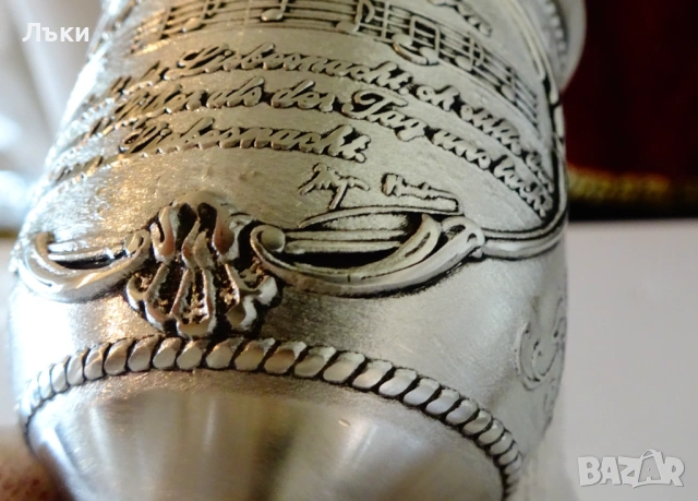 Уникален калаен бокал,влюбени,гондола,калаена сватба. , снимка 9 - Антикварни и старинни предмети - 53966129