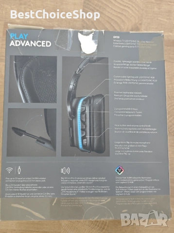  Безжични геймърски слушалки Logitech G935 Wireless 7.1 LIGHTSYNC – Пълен комплект, снимка 8 - Слушалки за компютър - 54826349