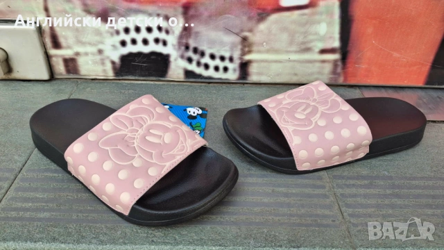 Английски детски чехли с Мини Маус, снимка 2 - Детски сандали и чехли - 54278016