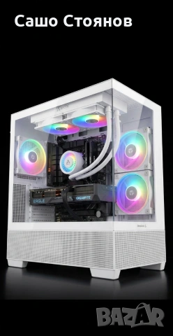 ​Брутален Геймърски Компютър Ryzen 7 7700X / RTX 5060 Ti 16GB / 32GB DDR5 / Водно Arctic / НОВ