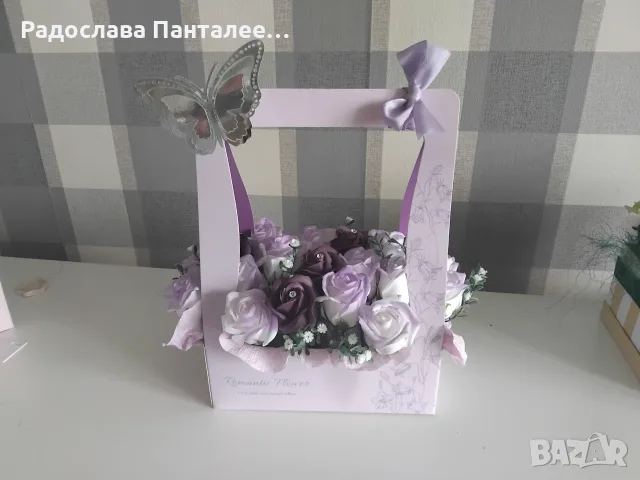 Кошници и Кутии със Сапунени Рози- Подаръци, снимка 11 - Ръчно изработени сувенири - 55354569