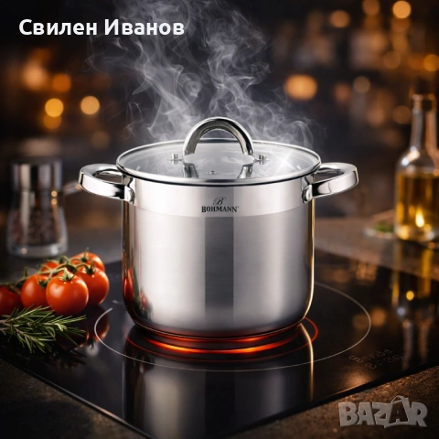 Тенджера Bohmann BH 1622, 22x18см.\7л., неръждаема стомана, снимка 4 - Съдове за готвене - 54531780