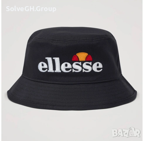 Шапка Тип Идиотка Ellesse • Черна • С Бродирано Лого • Bucket Hat