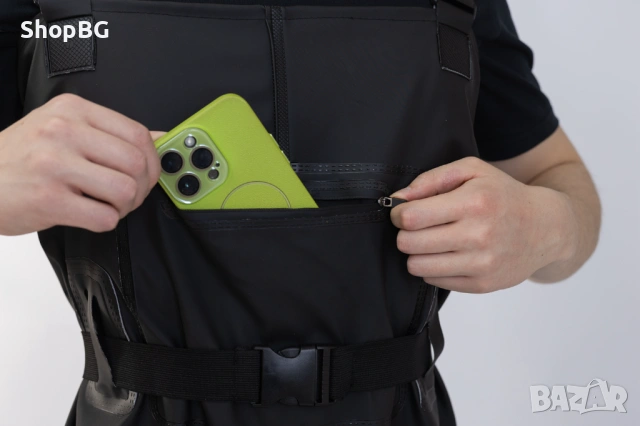 Риболовен водоустойчив гащеризон с ботуши „Fishing Chest Waders“ – PVC и найлон, снимка 2 - Екипировка - 54865417