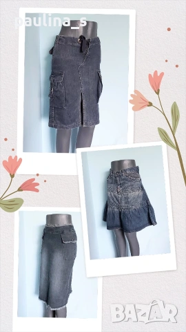 Три броя / Маркова дънкова пола "MNG / Mango", "Camaieu" и "Denim & Co" / XS / M 
