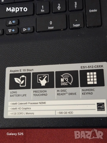 Acer Aspire ES1-512, снимка 3 - Лаптопи за дома - 55216128