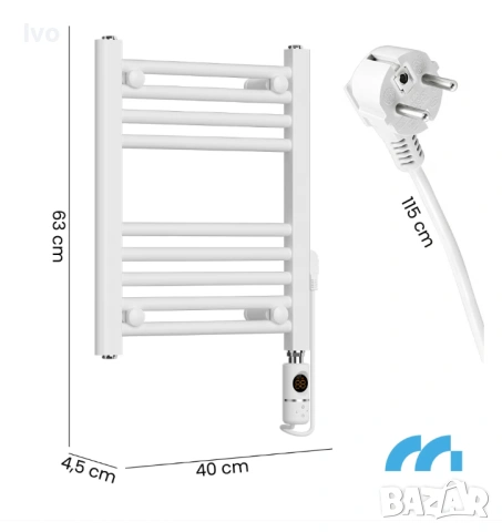 Електрически радиатор, MalTec, BH300W, Термостат, 300W, Нагревател за баня, снимка 2 - Други стоки за дома - 54006747