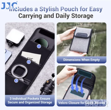 JJC 67 mm Magnetic Lens Filter Adapter Kit за iPhone + Variable ND Filter + CPL, снимка 5 - Аксесоари за Apple - 55412033