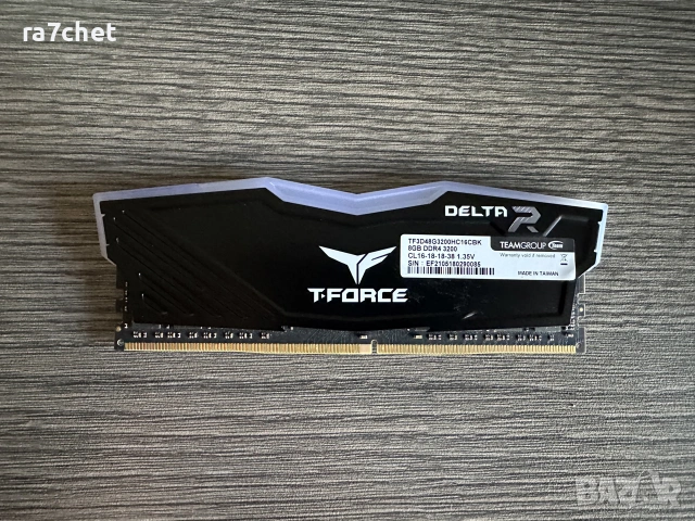 Памет 8GB DDR4 3200 Team Group T-Force Delta RGB, снимка 2 - RAM памет - 55224187