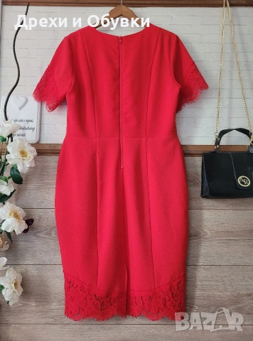 Елегантна червена рокля H&M , снимка 2 - Рокли - 54853811