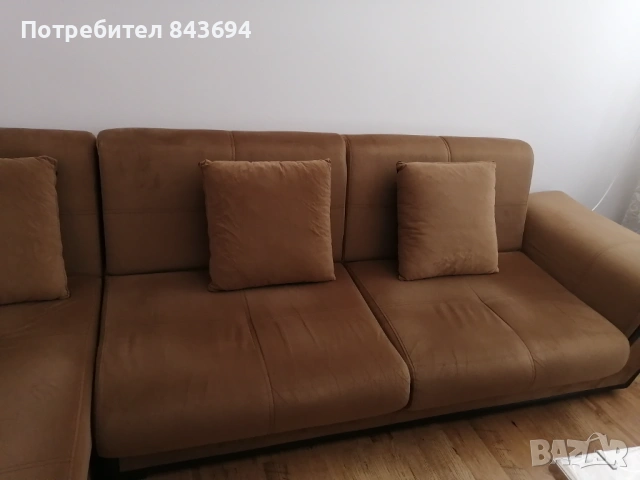 Холов ъглов диван, снимка 4 - Дивани и мека мебел - 54766716